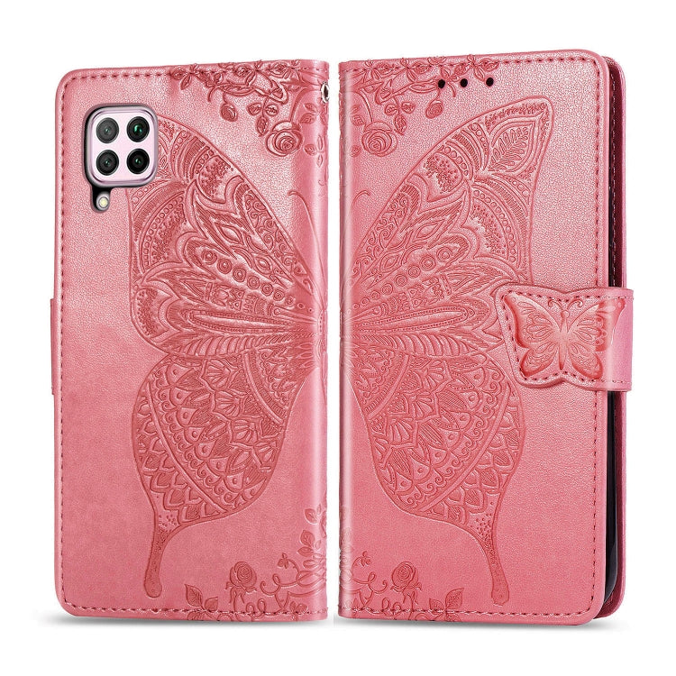 For Huawei P40 Lite/Nova 7i/Nova 6SE Butterfly Love Flower Embossed Horizontal Flip Leather Case with Bracket / Card Slot / Wallet / Lanyard, For Huawei P40 Lite
