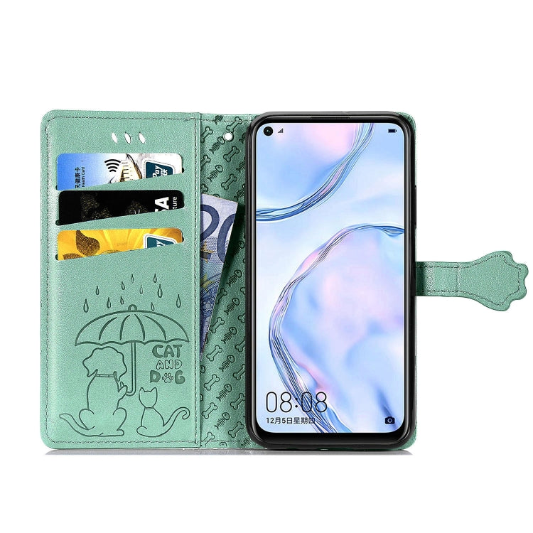For Huawei P40 Lite/Nova 7i/Nova 6se Cute Cat and Dog Embossed Horizontal Flip Leather Case with Bracket / Card Slot / Wallet / Lanyard, For Huawei P40 Lite