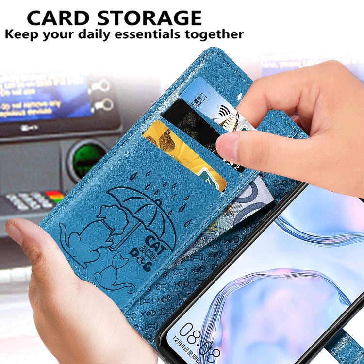 For Huawei P40 Lite/Nova 7i/Nova 6se Cute Cat and Dog Embossed Horizontal Flip Leather Case with Bracket / Card Slot / Wallet / Lanyard, For Huawei P40 Lite