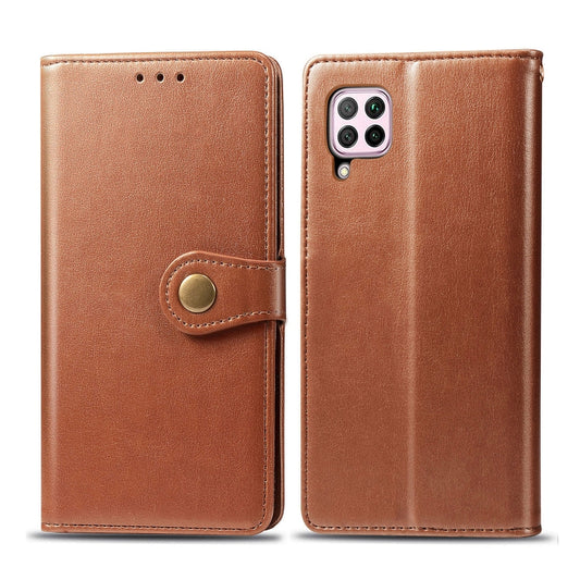 For Huawei P40 Lite/Nova 7i/Nova 6se Retro Solid Color Leather Buckle Phone Case with Lanyard & Photo Frame & Card Slot & Wallet & Stand Function, For Huawei P40 Lite