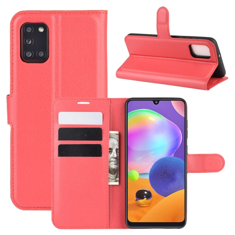 For Galaxy A31 Litchi Texture Horizontal Flip Protective Case with Holder & Card Slots & Wallet, For Galaxy A31