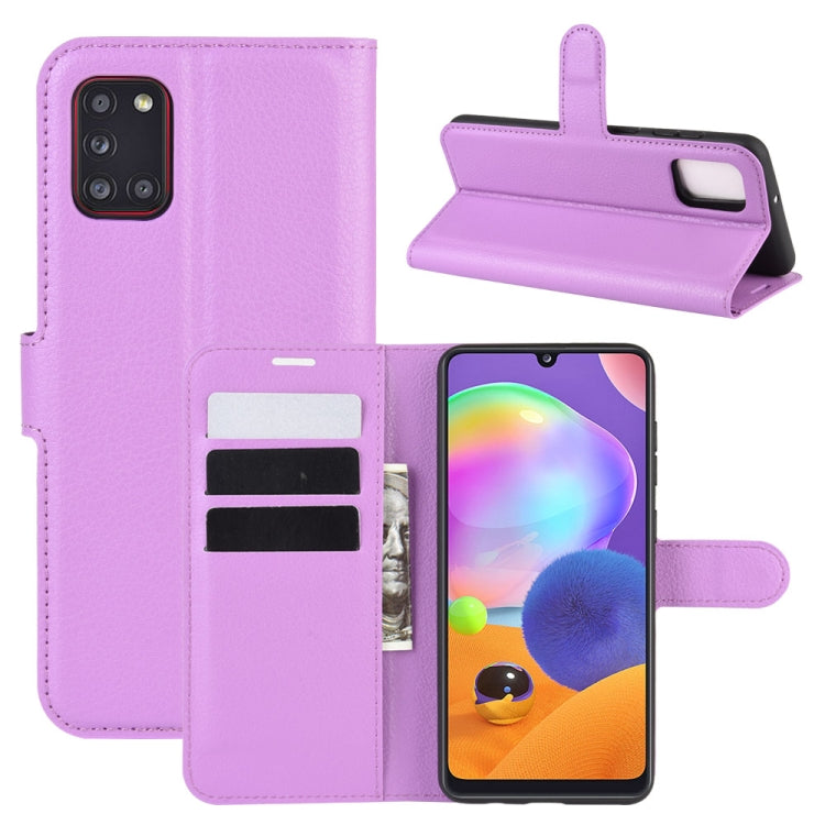 For Galaxy A31 Litchi Texture Horizontal Flip Protective Case with Holder & Card Slots & Wallet, For Galaxy A31