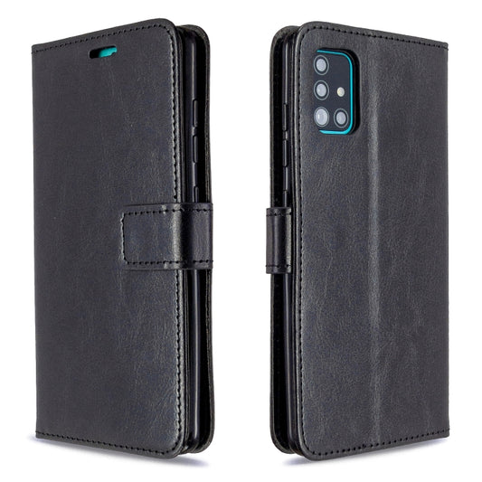 For Galaxy A51 Crazy Horse Texture Horizontal Flip Leather Case with Holder & Card Slots & Wallet & Photo Frame, For Galaxy A51