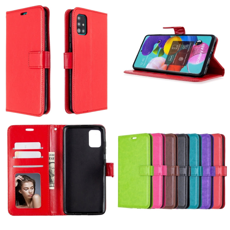 For Galaxy A51 Crazy Horse Texture Horizontal Flip Leather Case with Holder & Card Slots & Wallet & Photo Frame, For Galaxy A51