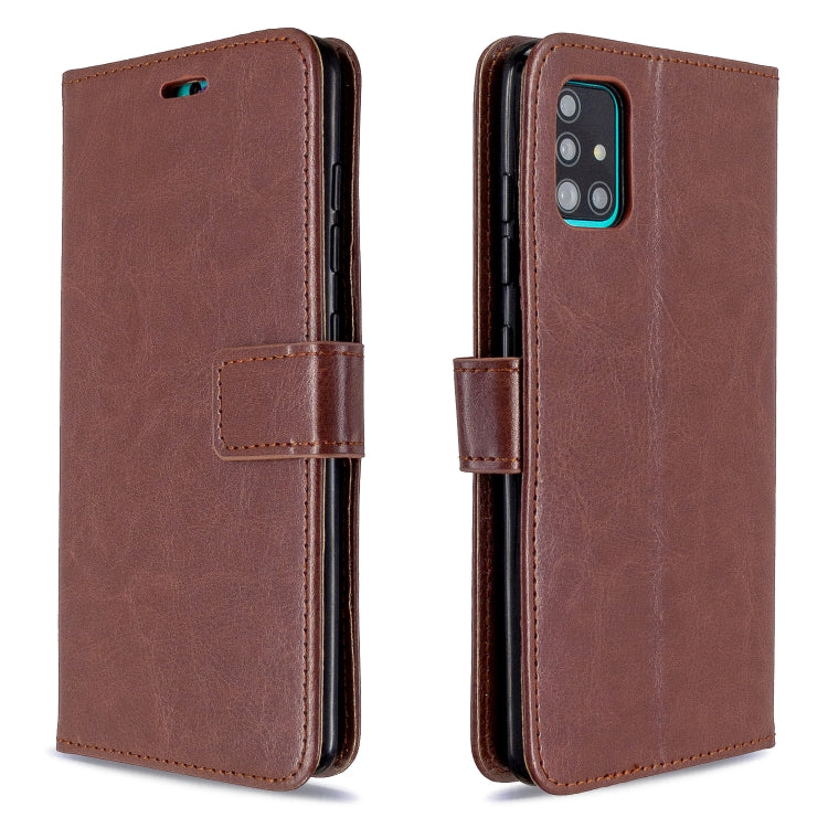 For Galaxy A51 Crazy Horse Texture Horizontal Flip Leather Case with Holder & Card Slots & Wallet & Photo Frame, For Galaxy A51