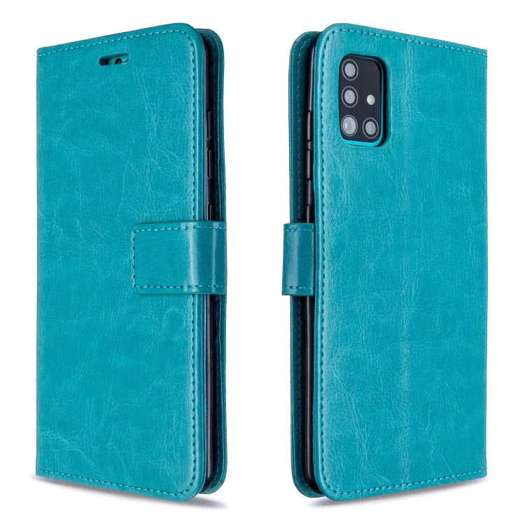 For Galaxy A51 Crazy Horse Texture Horizontal Flip Leather Case with Holder & Card Slots & Wallet & Photo Frame, For Galaxy A51