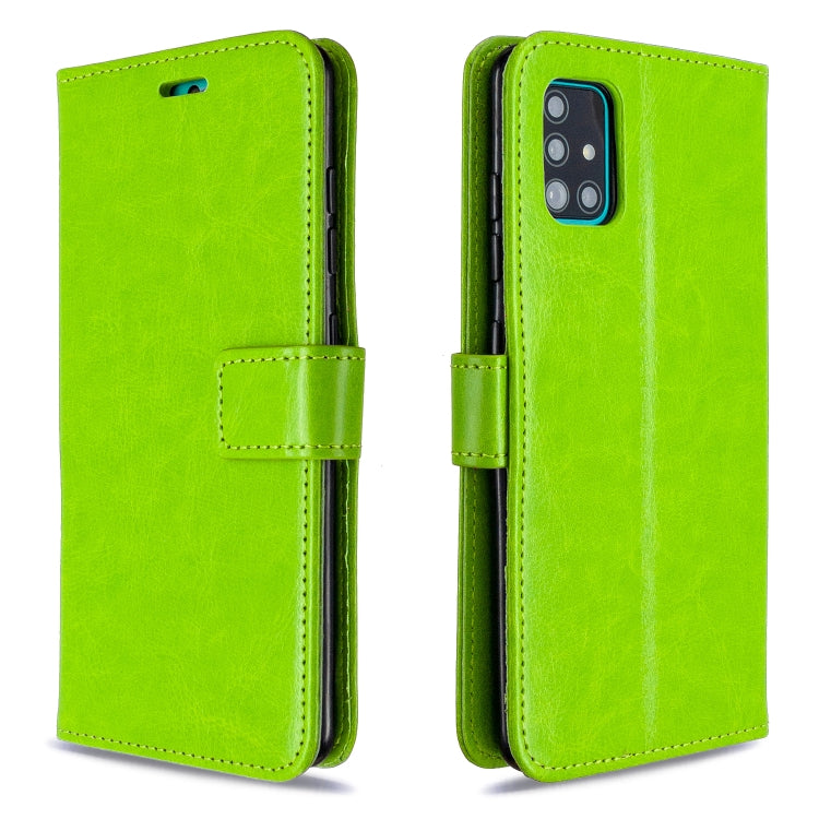 For Galaxy A51 Crazy Horse Texture Horizontal Flip Leather Case with Holder & Card Slots & Wallet & Photo Frame, For Galaxy A51