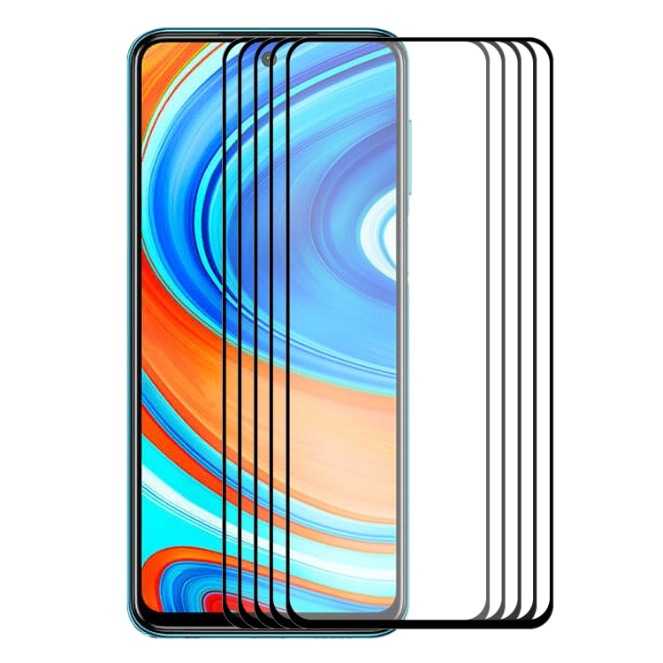 5 PCS ENKAY Hat-Prince Full Glue 0.26mm 9H 2.5D Tempered Glass Full Coverage Film, For Xiaomi Redmi K30/K30 Pro, For Xiaomi Redmi Note 9/Note 9 Pro
