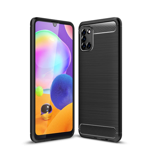 For Galaxy A31 Brushed Texture Carbon Fiber TPU Case, For Galaxy A31