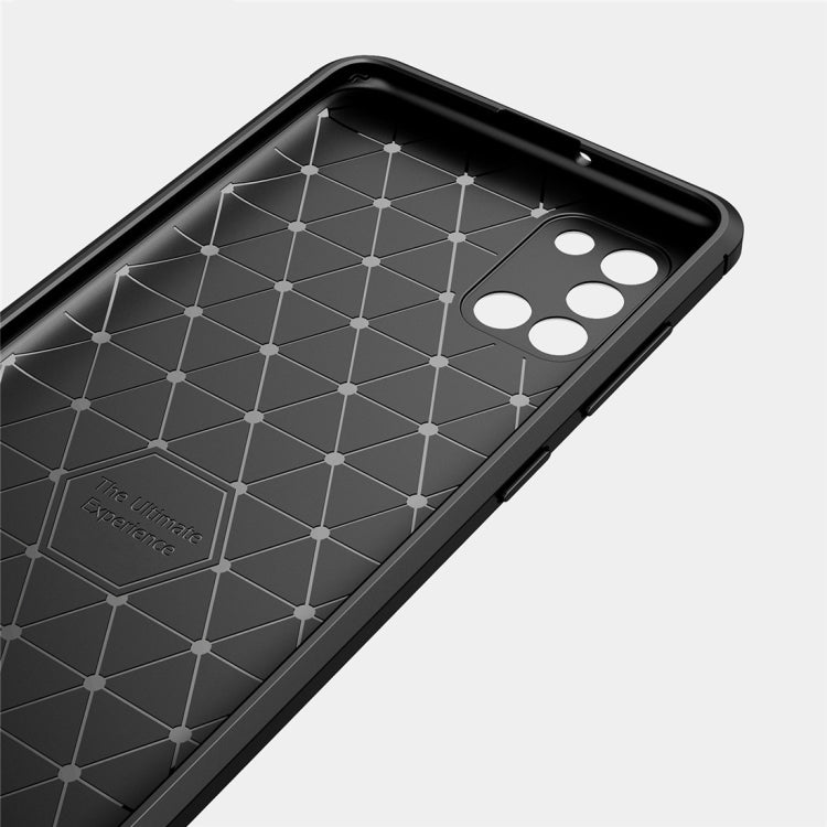 For Galaxy A31 Brushed Texture Carbon Fiber TPU Case, For Galaxy A31