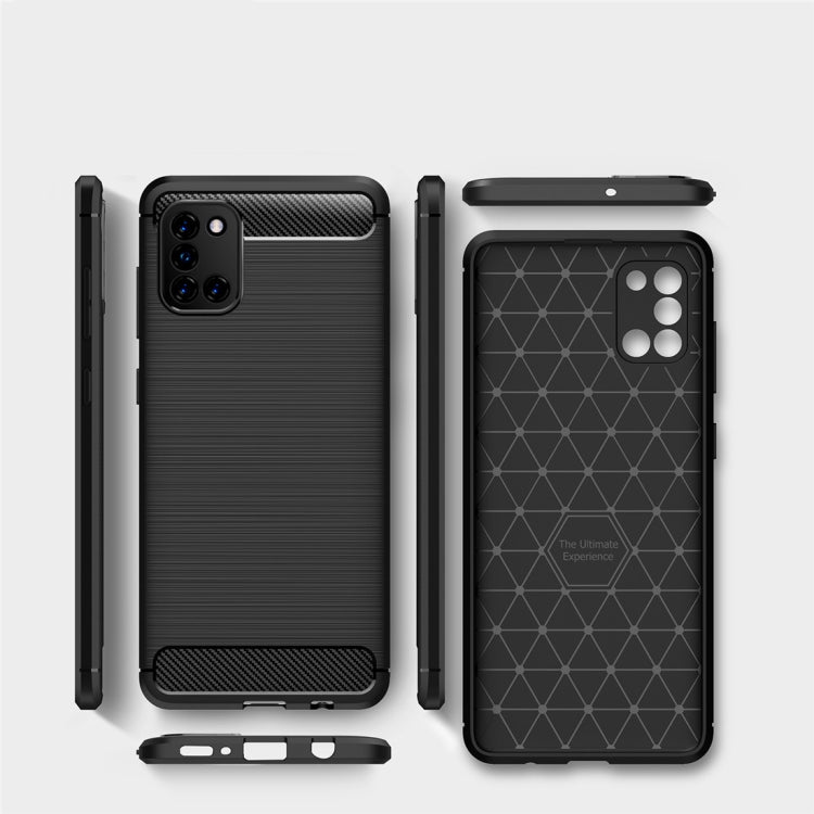 For Galaxy A31 Brushed Texture Carbon Fiber TPU Case, For Galaxy A31