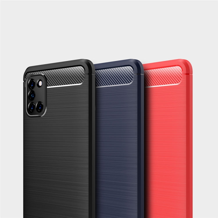 For Galaxy A31 Brushed Texture Carbon Fiber TPU Case, For Galaxy A31