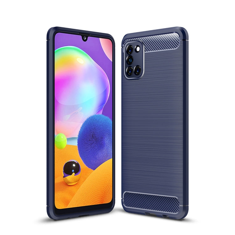 For Galaxy A31 Brushed Texture Carbon Fiber TPU Case, For Galaxy A31
