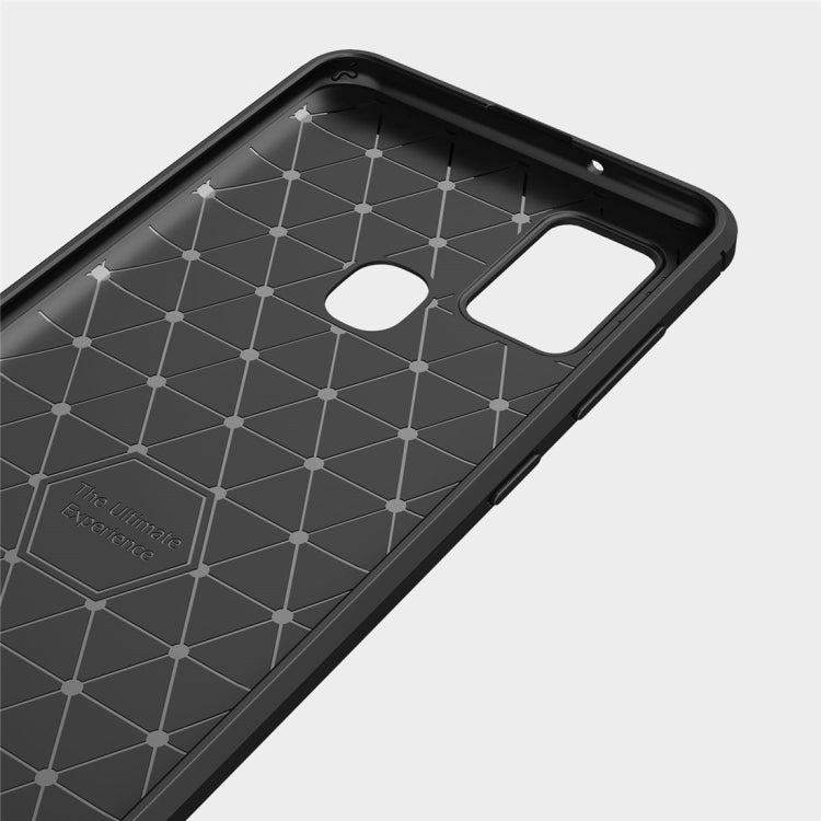 For Galaxy A21s Brushed Texture Carbon Fiber TPU Case, For Galaxy A21s