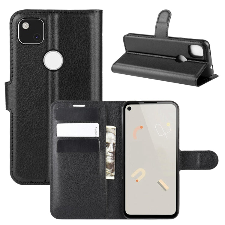 For Google Pixel 4a Litchi Texture Horizontal Flip Protective Case with Holder & Card Slots & Wallet, For Google Pixel 4a