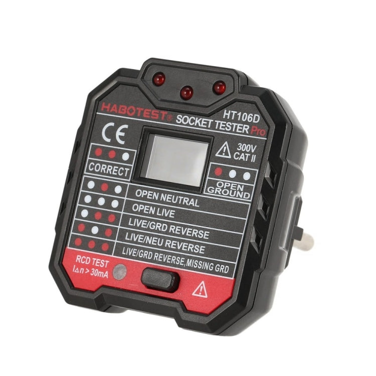 HT106 Socket Testers Voltage Test Detector Ground Line Neutral Line Live Line Leakage Electroscope, UK Plug, EU Plug, US Plug