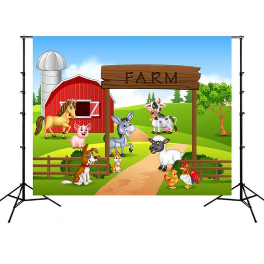 2.1m x 1.5m Animal Farm Children Birthday Theme Photography Background Cloth, Animal Farm
