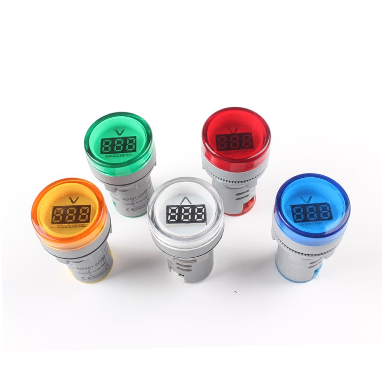 AD16-22DSV  Mini Digital Display 60-500V General Indicator AC Voltmeter, Open Hole: 22mm, 60-500V Blue, 60-500V White, 60-500V Red, 60-500V Green, 60-500V Yellow