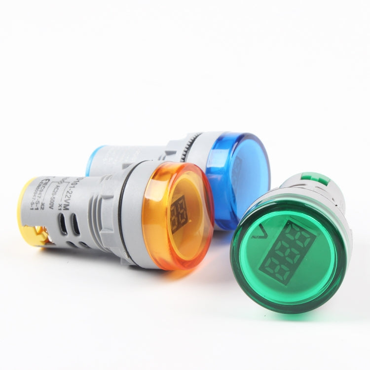 AD16-22DSV  Mini Digital Display 60-500V General Indicator AC Voltmeter, Open Hole: 22mm, 60-500V Blue, 60-500V White, 60-500V Red, 60-500V Green, 60-500V Yellow