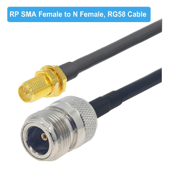 RP-SMA Female to N Female RG58 Coaxial Adapter Cable, RP-SMA Female to N Female 0.5m, RP-SMA Female to N Female 1m, RP-SMA Female to N Female 1.5m, RP-SMA Female to N Female 3m, RP-SMA Female to N Female 5m, RP-SMA Female to N Female 10m
