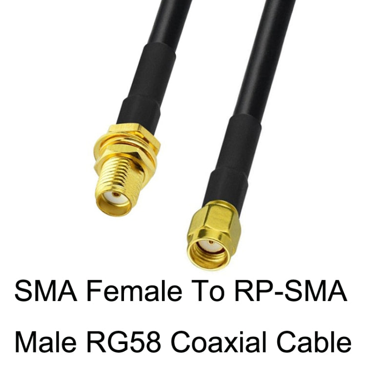 SMA Female To RP-SMA Male RG58 Coaxial Adapter Cable, SMA Female To RP-SMA Male 0.5m, SMA Female To RP-SMA Male 1m, SMA Female To RP-SMA Male 1.5m, SMA Female To RP-SMA Male 3m, SMA Female To RP-SMA Male 5m, SMA Female To RP-SMA Male 10m