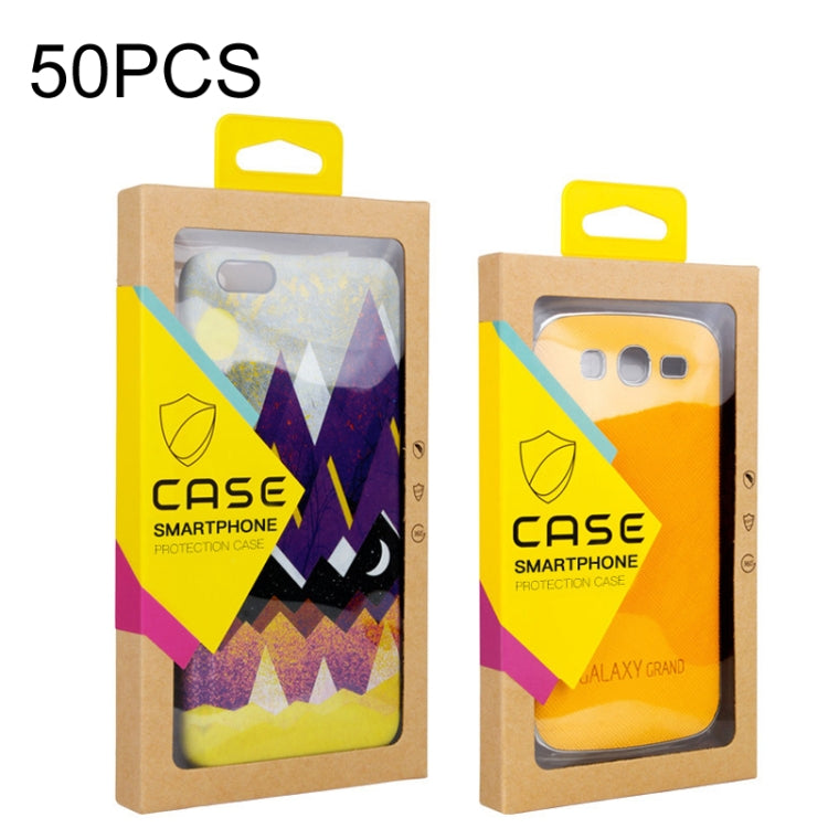 50 PCS Kraft Paper Phone Case Leather Case Packaging Box, L 5.8-6.7 Inch, S 4.7 Inch