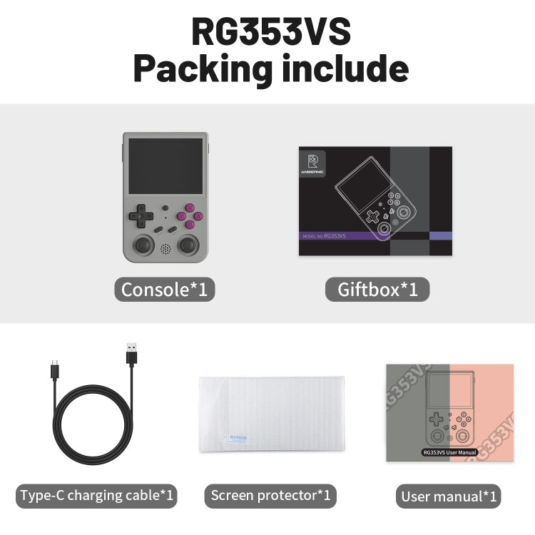 ANBERNIC RG353VS 3.5 Inch Wireless Game Box Linux Single OS Handheld Game Console, 64G 15,000 Games, 128G 25000 Games, 256G 35000 Games, Machine Only