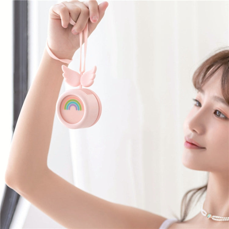 USB Charging Fan Brushless Hanging Neck Mini Sling Lazy Fan, Angel Pink, Angel Blue, Angel White
