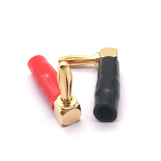 2pcs 4mm Banana Plug L-shaped 90 Degree Soft Rubber Speaker Wiring Speaker Banana Head