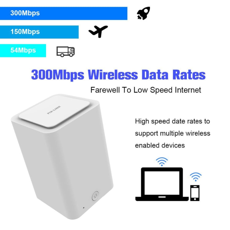 PIXLINK WR11 300Mbps Home WiFi Wireless Signal Relay Amplifier Booster, EU Plug, US Plug