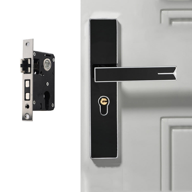 Mute Strong Magnetic Aluminum Alloy Interior Door Lock Door Bedroom Hardware Handle Lock, Black Gold Small 50 Lock Body, Black Silver Small 50 Lock Body
