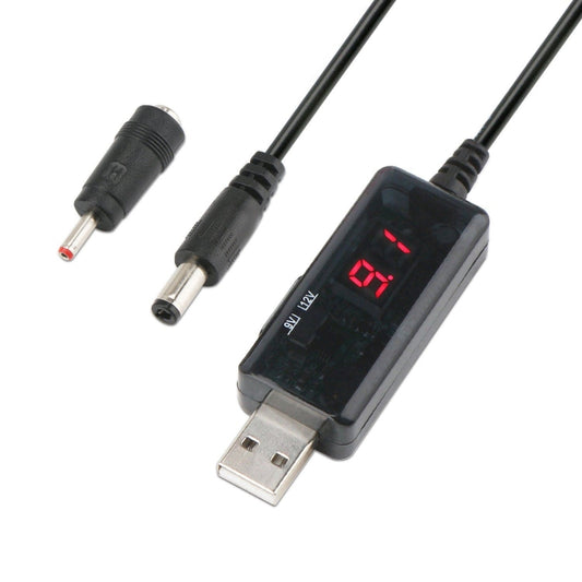 USB Boost Cable 5V Step Up to 9V 12V Adjustable Voltage Converter 1A Step-up Volt Transformer DC Power Regulator with Switch, 5V Step Up to 9V 12V