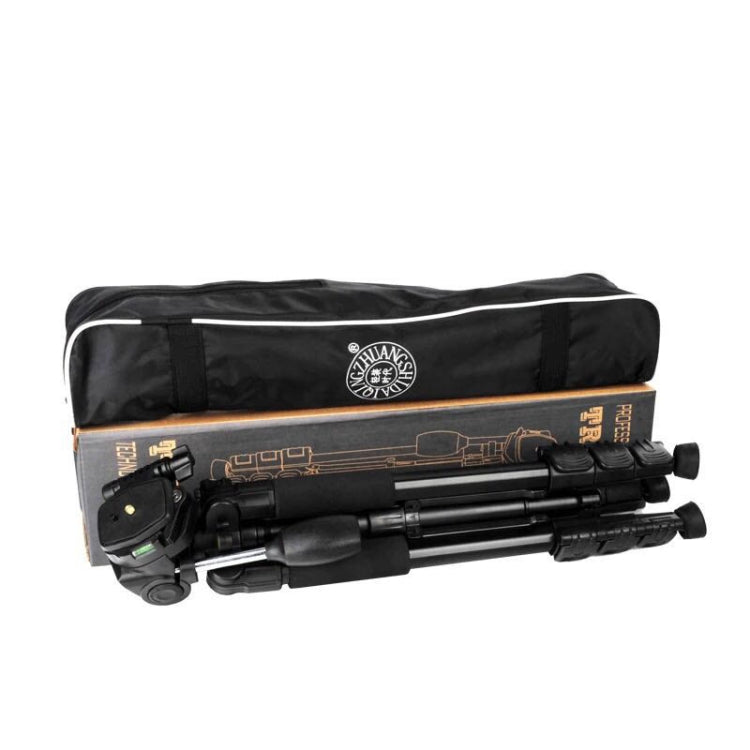 Q111 4-Section Folding Legs Live Broadcast Aluminum Alloy Tripod Mount with Three-dimensional Damping Tripod Heads, Q111