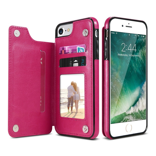 For iPhone XS Max Retro PU Leather Case Multi Card Holders Phone Cases , For iPhone XS Max