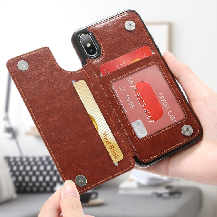 For iPhone XS Max Retro PU Leather Case Multi Card Holders Phone Cases , For iPhone XS Max