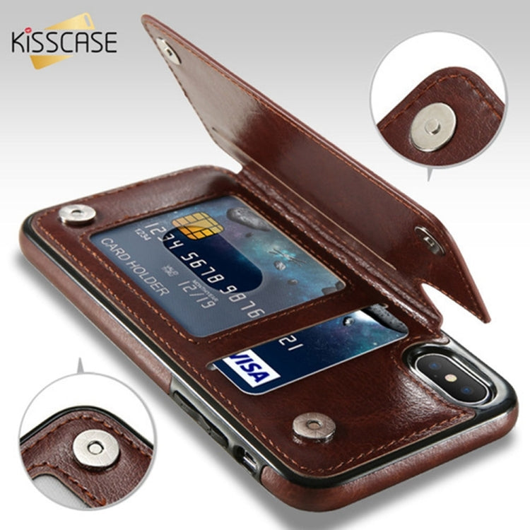 For iPhone XS Retro PU Leather Case Multi Card Holders Phone Cases, For iPhone XS