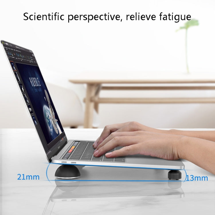 Suohuang SH-1029 Aluminum Portable Bracket Foot Pad for MacBook, Laptop, White, Black
