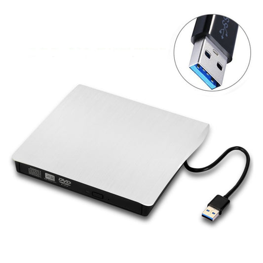 Slim External USB 3.0 DVD RW CD Writer Drive Burner Reader Player For Laptop PC, Brushed Texture DVD(W)