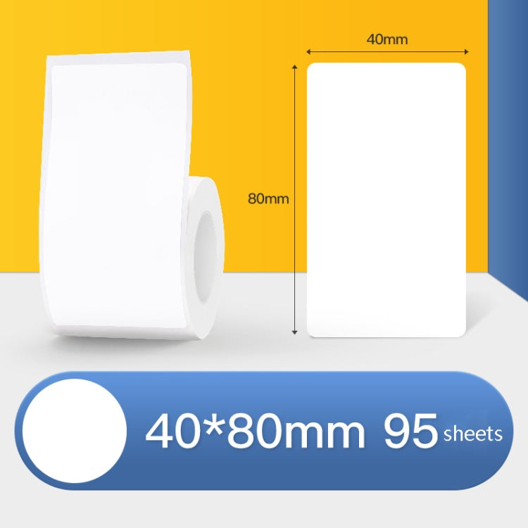 Thermal Label Paper Self-Adhesive Paper Fixed Asset Food Clothing Tag Price Tag for NIIMBOT B11 / B3S, Size: 45x15mm 400 Sheets, 30x20mm 320 Sheets, 30x30mm 230 Sheets, 30x40mm 180 Sheets, 40x20mm 320 Sheets, 40x30mm 230 Sheets, 40x80mm 95 Sheets      ...