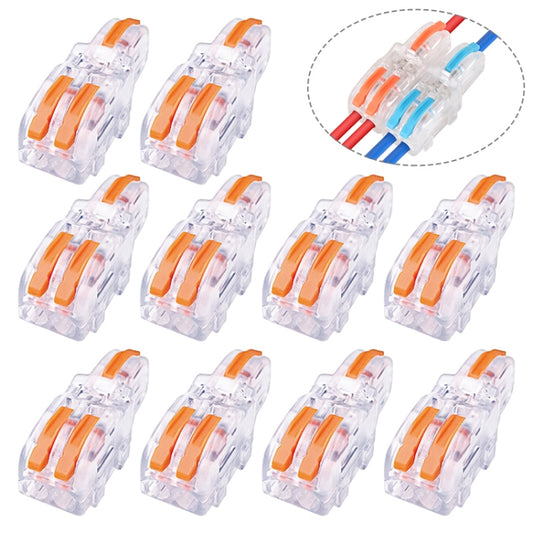 10 PCS Multi-Function Branch Wire Butt Copper Wire Quick Connection Terminal, F12 Orange Handle One in Two Out