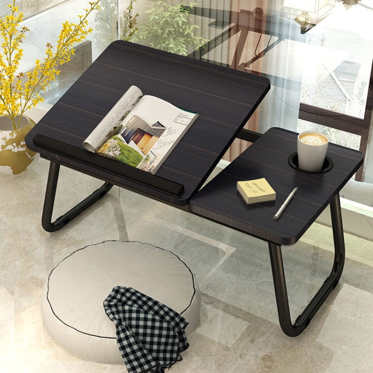 Bed Four-Speed Lifting Table Folding Laptop Desk  Adjustable Dormitory Lazy Table with Cup Holder, 55x32x25cm