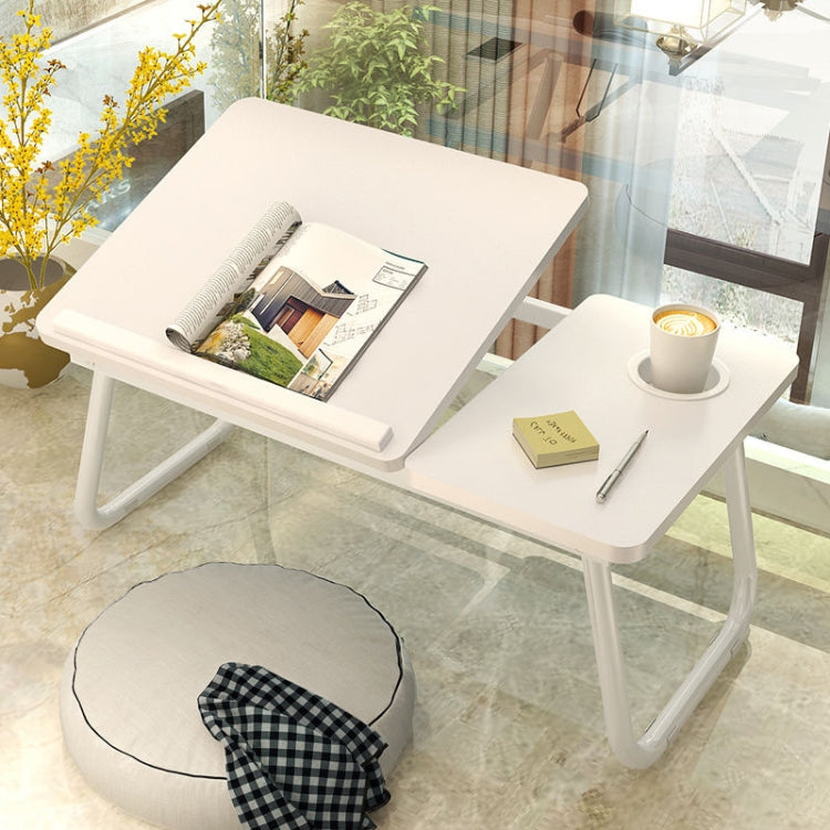 Bed Four-Speed Lifting Table Folding Laptop Desk  Adjustable Dormitory Lazy Table with Cup Holder, 55x32x25cm