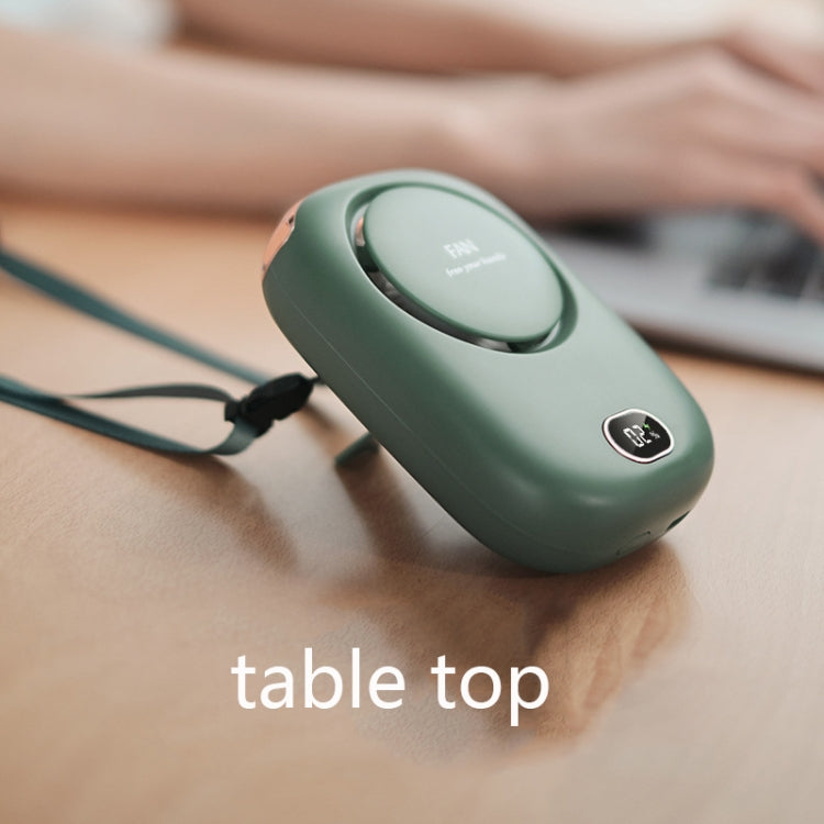 DQ203 Lazy Hanging Neck Fan USB Mini Desktop Large Wind Fan, White, Pink, Green