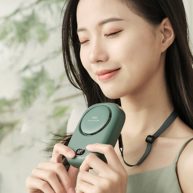 DQ203 Lazy Hanging Neck Fan USB Mini Desktop Large Wind Fan, White, Pink, Green