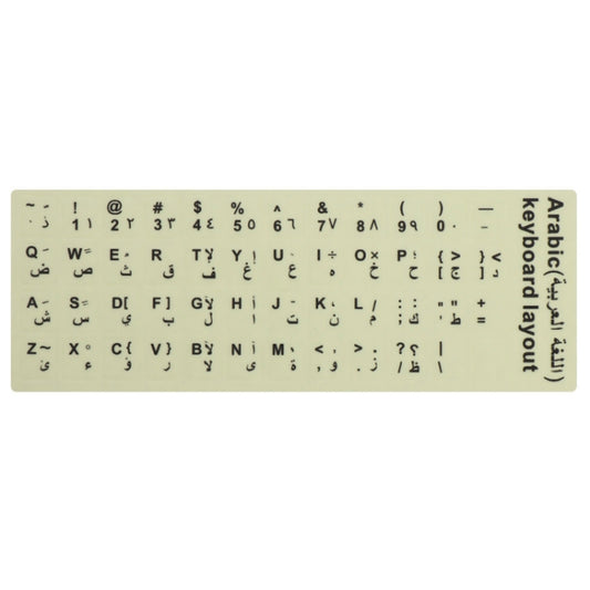 3 PCS Luminous Keyboard Stickers Notebook Desktop Computer Keyboard Stickers, English Arabic, Russian Black Word, English, Italian, German, Spanish, Japanese, French, Korean, Hebrew, Thai