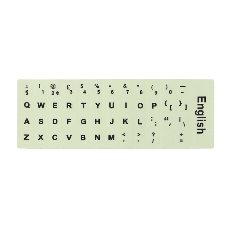 3 PCS Luminous Keyboard Stickers Notebook Desktop Computer Keyboard Stickers, English Arabic, Russian Black Word, English, Italian, German, Spanish, Japanese, French, Korean, Hebrew, Thai