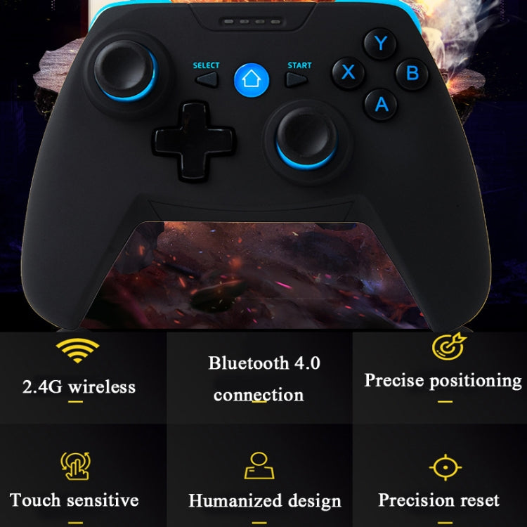 CX-X1  2.4GHz + Bluetooth 4.0 Wireless Game Controller Handle For Android / iOS / PC / PS3, Single Handle (Blue), Handle + Bracket (Blue), Handle + Bracket+ Receiver (Blue)
