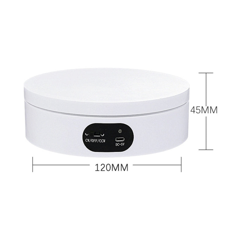 ND120 USB Automatic Rotating Camera Table Hand-Made Panoramic Display Table Turntable, 12cm/Powered by USB(W)