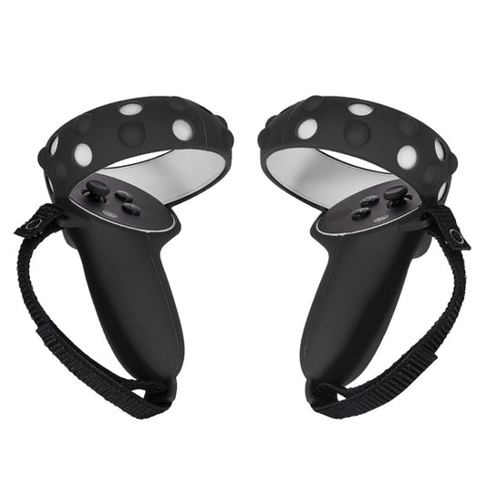 2 Sets GS092 Handle Controller Silicone Protective Cover Anti-Fall And Anti-Lost All-Inclusive Cover For Oculus Quest 2, GS092 Black, GS092 Blue
