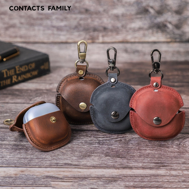 CONTACTS FAMILY CF1119 Pro For Galaxy Buds Pro Crazy Horse Texture Clamshell Earphone Protective Leather Case with Hook, For Galaxy Buds Pro